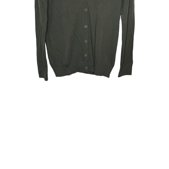 Gap Women's Cardigan Sweater Cotton Button Up Relaxed Fit Cozy Green Medium NWT - Picture 4 of 10